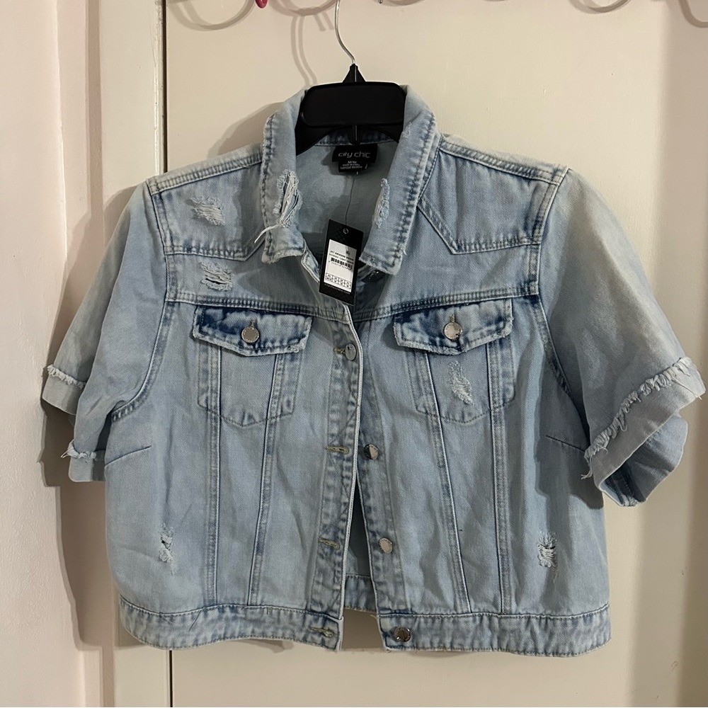 City Chic Light Blue Denim Jacket